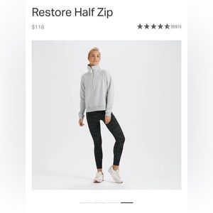 Vuori Restore Half Zip Light Heather Gray Medium SOLD OUT ONLINE